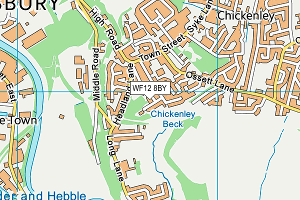 WF12 8BY map - OS VectorMap District (Ordnance Survey) WF12 8BY map - OS VectorMap District (Ordnance Survey)