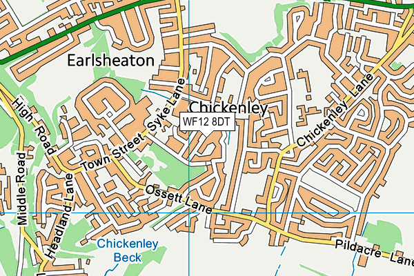 WF12 8DT map - OS VectorMap District (Ordnance Survey) WF12 8DT map - OS VectorMap District (Ordnance Survey)