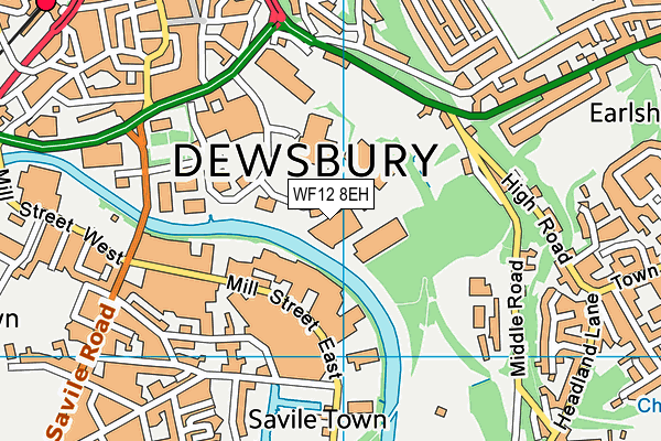WF12 8EH map - OS VectorMap District (Ordnance Survey)