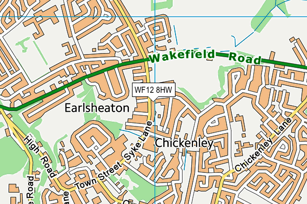 WF12 8HW map - OS VectorMap District (Ordnance Survey) WF12 8HW map - OS VectorMap District (Ordnance Survey)