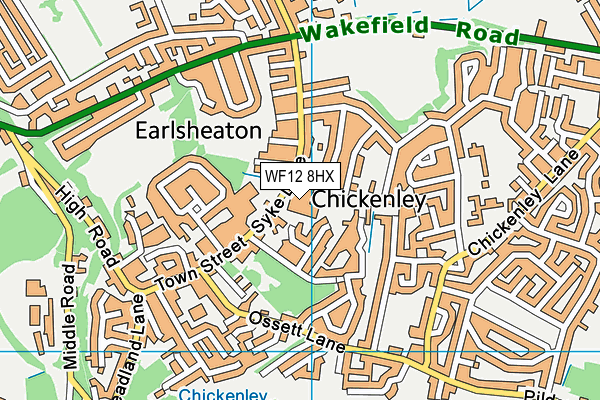 WF12 8HX map - OS VectorMap District (Ordnance Survey) WF12 8HX map - OS VectorMap District (Ordnance Survey)
