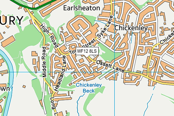WF12 8LS map - OS VectorMap District (Ordnance Survey) WF12 8LS map - OS VectorMap District (Ordnance Survey)