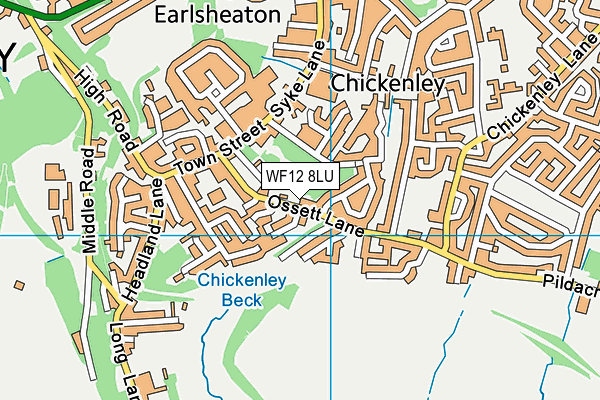 WF12 8LU map - OS VectorMap District (Ordnance Survey) WF12 8LU map - OS VectorMap District (Ordnance Survey)