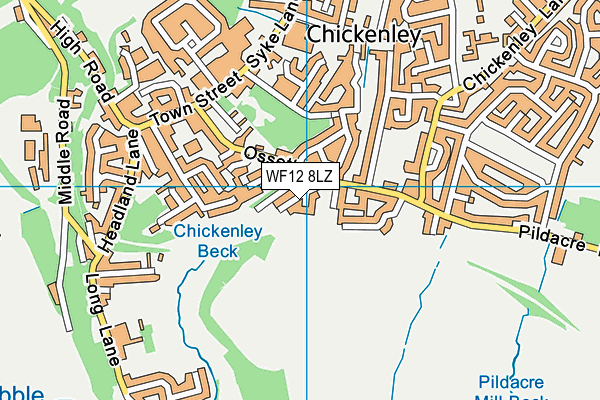 WF12 8LZ map - OS VectorMap District (Ordnance Survey) WF12 8LZ map - OS VectorMap District (Ordnance Survey)