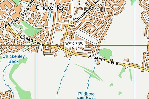 WF12 8NW map - OS VectorMap District (Ordnance Survey) WF12 8NW map - OS VectorMap District (Ordnance Survey)