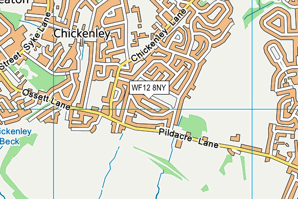 WF12 8NY map - OS VectorMap District (Ordnance Survey) WF12 8NY map - OS VectorMap District (Ordnance Survey)