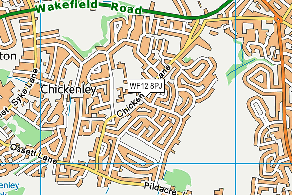 WF12 8PJ map - OS VectorMap District (Ordnance Survey) WF12 8PJ map - OS VectorMap District (Ordnance Survey)