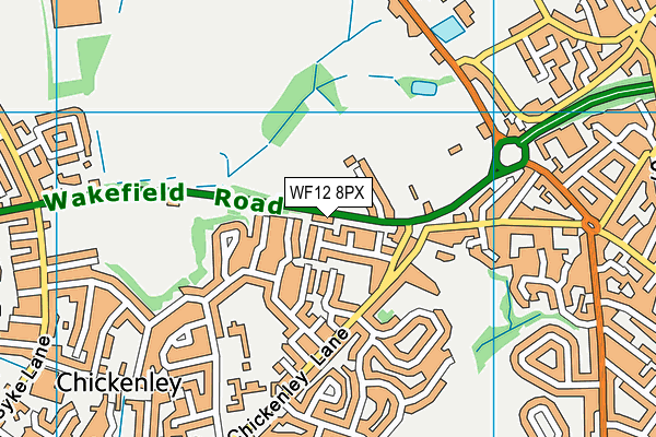 WF12 8PX map - OS VectorMap District (Ordnance Survey) WF12 8PX map - OS VectorMap District (Ordnance Survey)