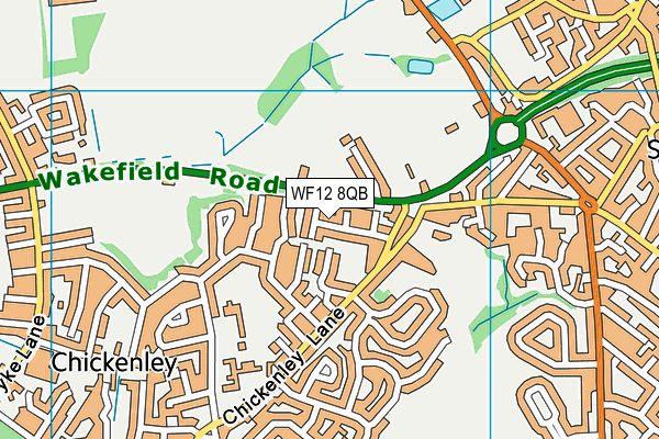 WF12 8QB map - OS VectorMap District (Ordnance Survey) WF12 8QB map - OS VectorMap District (Ordnance Survey)