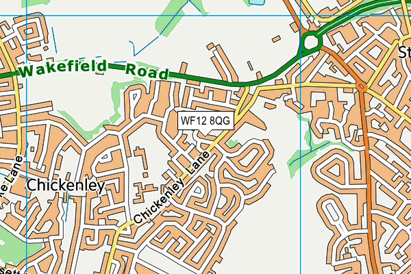 WF12 8QG map - OS VectorMap District (Ordnance Survey)