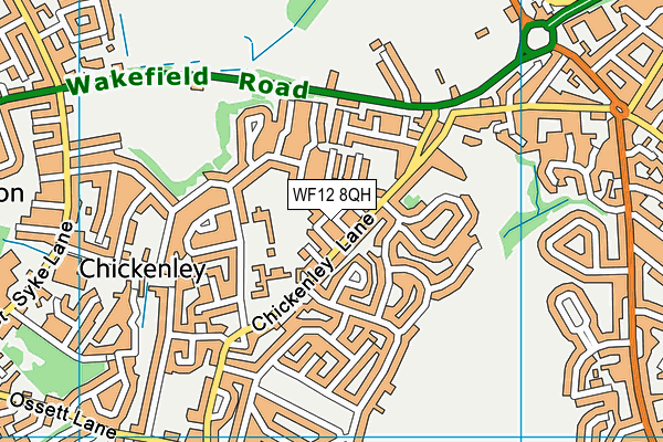 WF12 8QH map - OS VectorMap District (Ordnance Survey) WF12 8QH map - OS VectorMap District (Ordnance Survey)