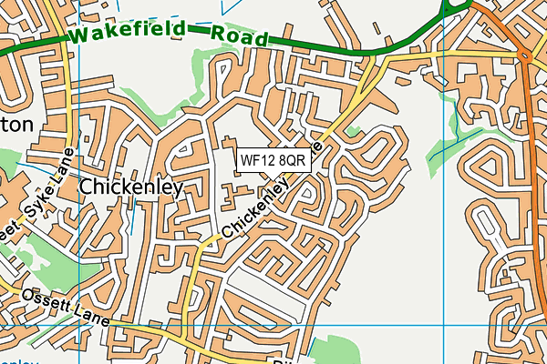 WF12 8QR map - OS VectorMap District (Ordnance Survey) WF12 8QR map - OS VectorMap District (Ordnance Survey)