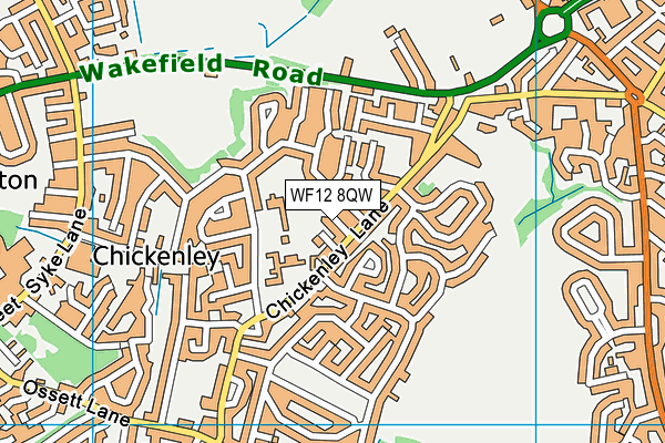 WF12 8QW map - OS VectorMap District (Ordnance Survey) WF12 8QW map - OS VectorMap District (Ordnance Survey)