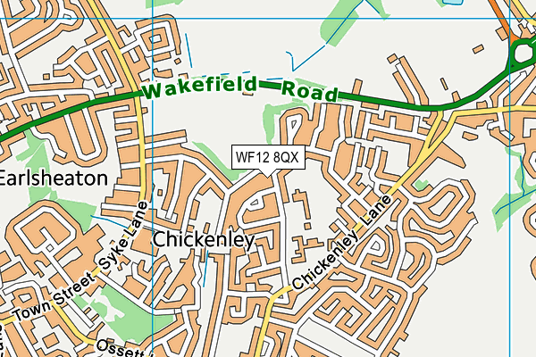 WF12 8QX map - OS VectorMap District (Ordnance Survey) WF12 8QX map - OS VectorMap District (Ordnance Survey)