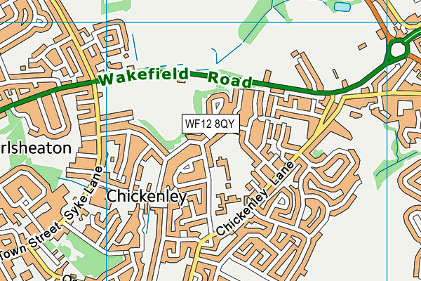 WF12 8QY map - OS VectorMap District (Ordnance Survey)
