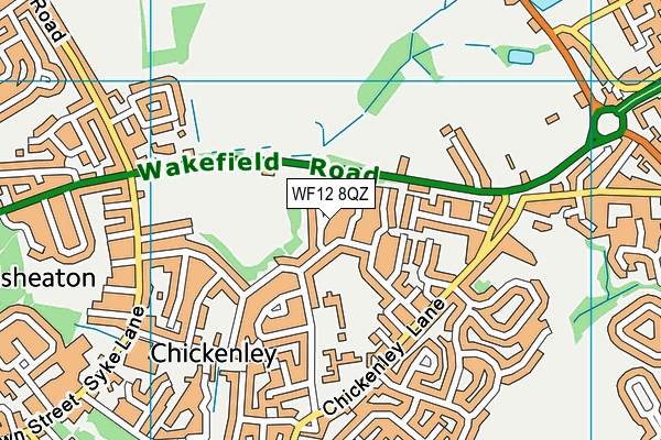 WF12 8QZ map - OS VectorMap District (Ordnance Survey) WF12 8QZ map - OS VectorMap District (Ordnance Survey)
