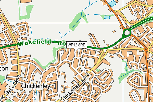 WF12 8RE map - OS VectorMap District (Ordnance Survey) WF12 8RE map - OS VectorMap District (Ordnance Survey)