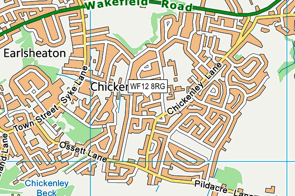 WF12 8RG map - OS VectorMap District (Ordnance Survey) WF12 8RG map - OS VectorMap District (Ordnance Survey)