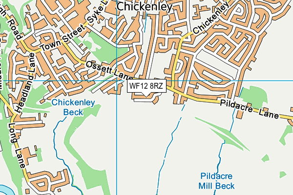 WF12 8RZ map - OS VectorMap District (Ordnance Survey) WF12 8RZ map - OS VectorMap District (Ordnance Survey)