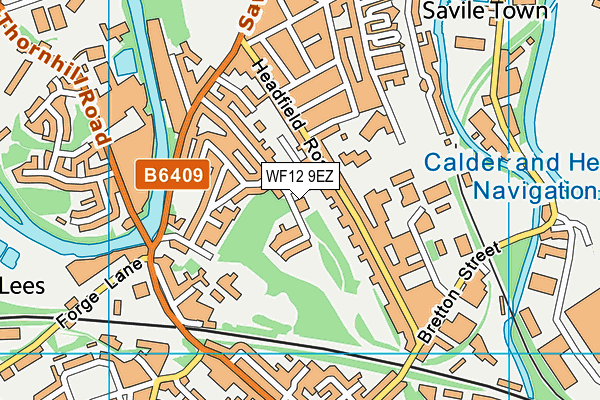 WF12 9EZ map - OS VectorMap District (Ordnance Survey) WF12 9EZ map - OS VectorMap District (Ordnance Survey)