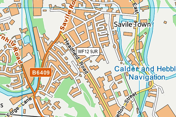 WF12 9JR map - OS VectorMap District (Ordnance Survey)