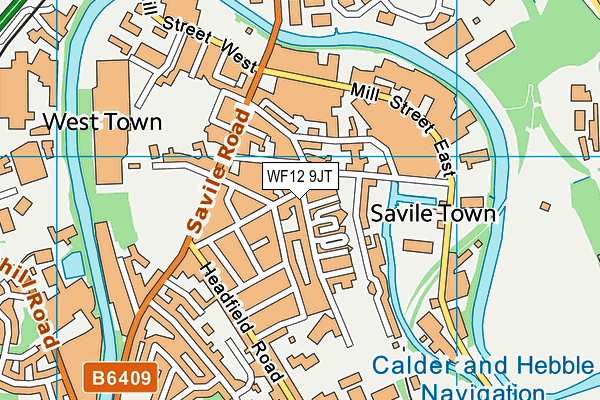 WF12 9JT map - OS VectorMap District (Ordnance Survey)