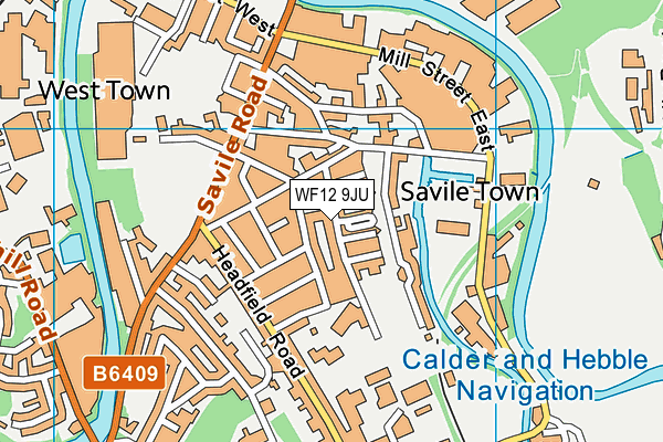 WF12 9JU map - OS VectorMap District (Ordnance Survey) WF12 9JU map - OS VectorMap District (Ordnance Survey)