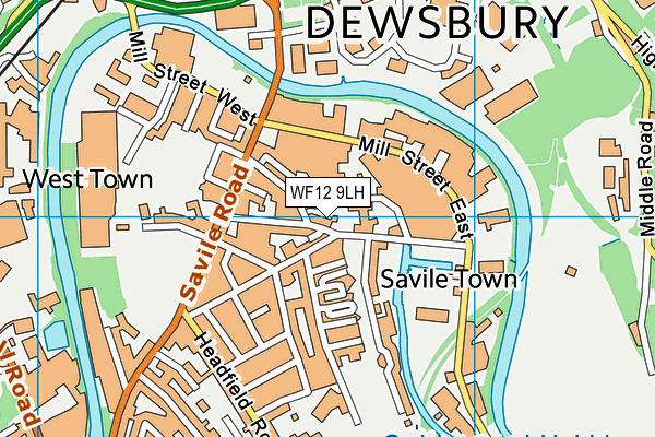 WF12 9LH map - OS VectorMap District (Ordnance Survey) WF12 9LH map - OS VectorMap District (Ordnance Survey)