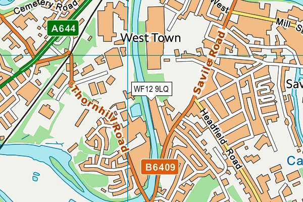 WF12 9LQ map - OS VectorMap District (Ordnance Survey) WF12 9LQ map - OS VectorMap District (Ordnance Survey)