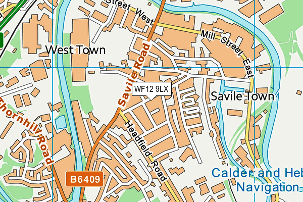 WF12 9LX map - OS VectorMap District (Ordnance Survey) WF12 9LX map - OS VectorMap District (Ordnance Survey)