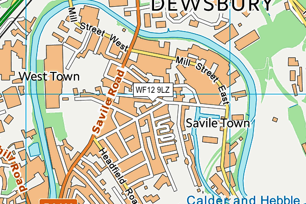 WF12 9LZ map - OS VectorMap District (Ordnance Survey) WF12 9LZ map - OS VectorMap District (Ordnance Survey)