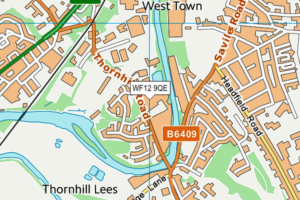 WF12 9QE map - OS VectorMap District (Ordnance Survey) WF12 9QE map - OS VectorMap District (Ordnance Survey)