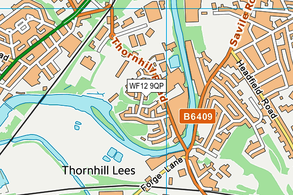WF12 9QP map - OS VectorMap District (Ordnance Survey)