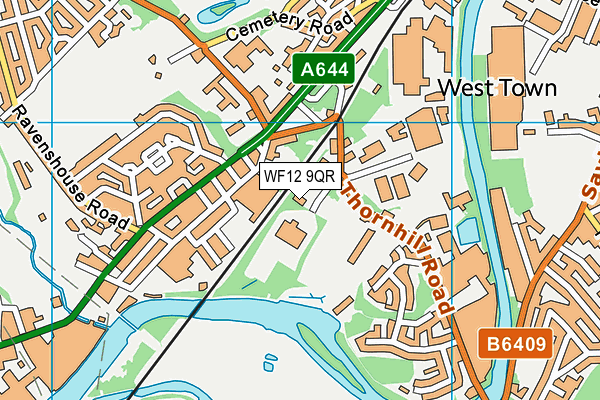 WF12 9QR map - OS VectorMap District (Ordnance Survey) WF12 9QR map - OS VectorMap District (Ordnance Survey)