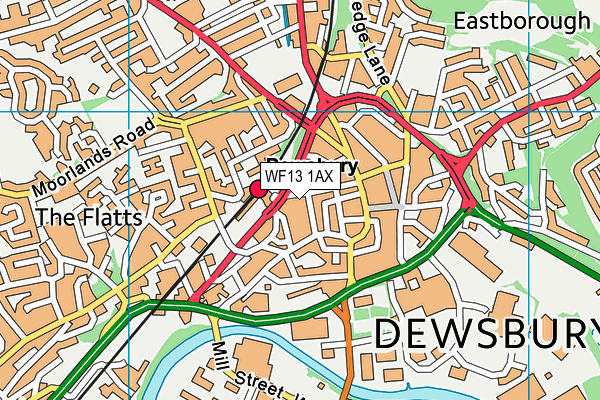 WF13 1AX map - OS VectorMap District (Ordnance Survey) WF13 1AX map - OS VectorMap District (Ordnance Survey)
