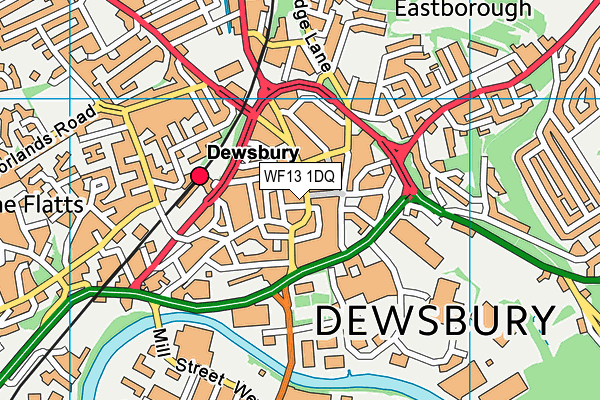 WF13 1DQ map - OS VectorMap District (Ordnance Survey)