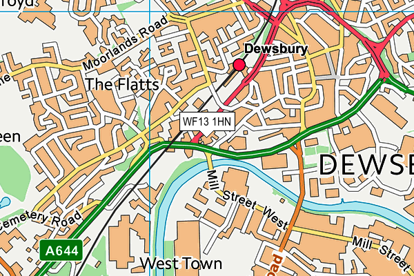 WF13 1HN map - OS VectorMap District (Ordnance Survey) WF13 1HN map - OS VectorMap District (Ordnance Survey)