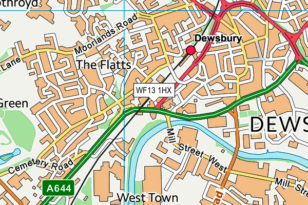 WF13 1HX map - OS VectorMap District (Ordnance Survey) WF13 1HX map - OS VectorMap District (Ordnance Survey)
