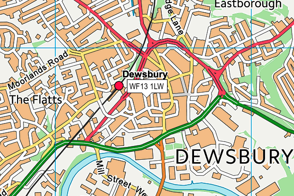 WF13 1LW map - OS VectorMap District (Ordnance Survey) WF13 1LW map - OS VectorMap District (Ordnance Survey)