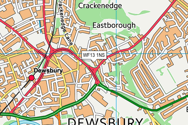WF13 1NS map - OS VectorMap District (Ordnance Survey)