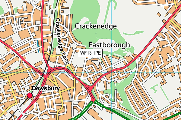WF13 1PE map - OS VectorMap District (Ordnance Survey)