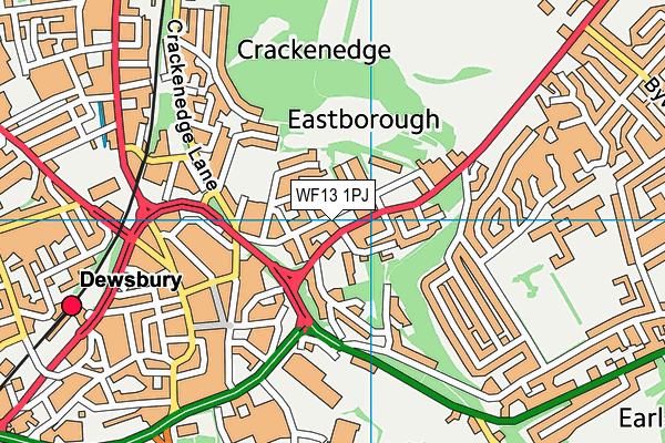 WF13 1PJ map - OS VectorMap District (Ordnance Survey) WF13 1PJ map - OS VectorMap District (Ordnance Survey)