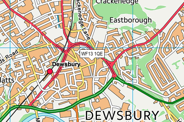 WF13 1QE map - OS VectorMap District (Ordnance Survey) WF13 1QE map - OS VectorMap District (Ordnance Survey)