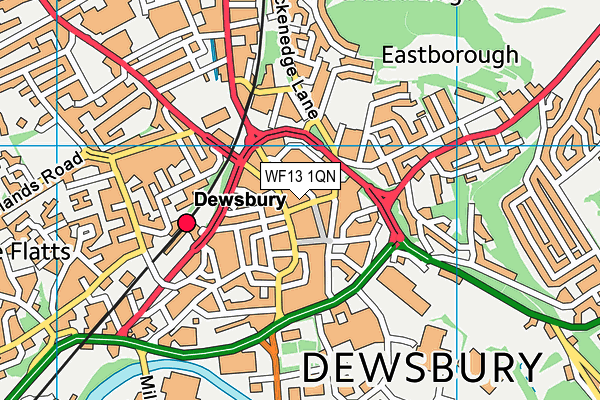 WF13 1QN map - OS VectorMap District (Ordnance Survey)