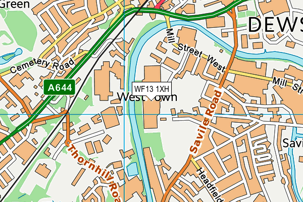 WF13 1XH map - OS VectorMap District (Ordnance Survey) WF13 1XH map - OS VectorMap District (Ordnance Survey)