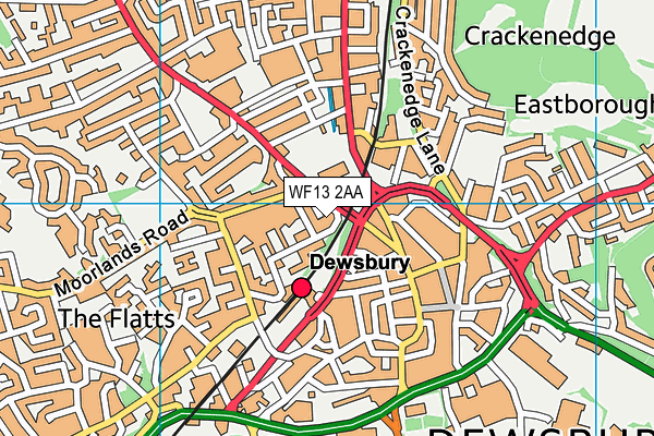 WF13 2AA map - OS VectorMap District (Ordnance Survey) WF13 2AA map - OS VectorMap District (Ordnance Survey)