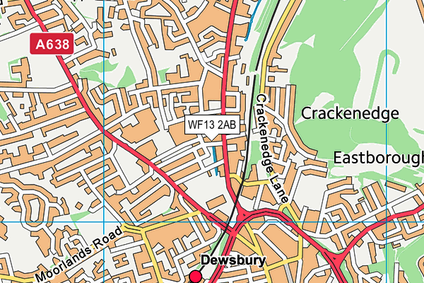 WF13 2AB map - OS VectorMap District (Ordnance Survey) WF13 2AB map - OS VectorMap District (Ordnance Survey)