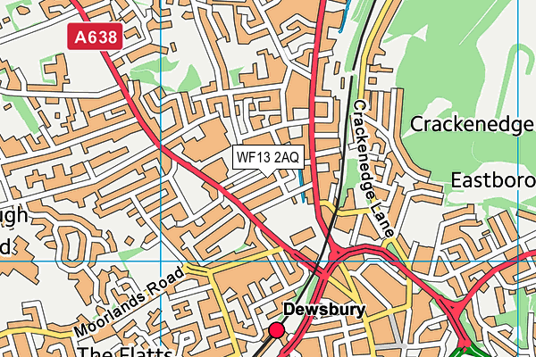 WF13 2AQ map - OS VectorMap District (Ordnance Survey)