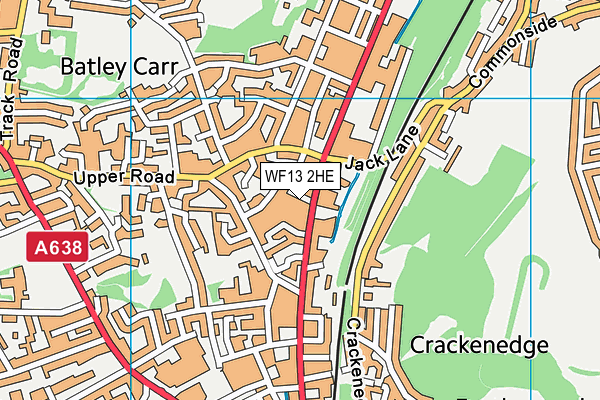WF13 2HE map - OS VectorMap District (Ordnance Survey) WF13 2HE map - OS VectorMap District (Ordnance Survey)