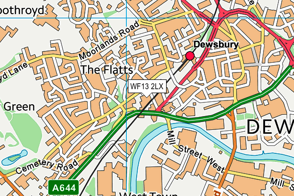 WF13 2LX map - OS VectorMap District (Ordnance Survey) WF13 2LX map - OS VectorMap District (Ordnance Survey)